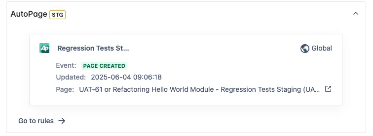 Example Screenshot of an work item glance